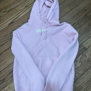 Glossier Light Pink Women's Hoodie Sweater